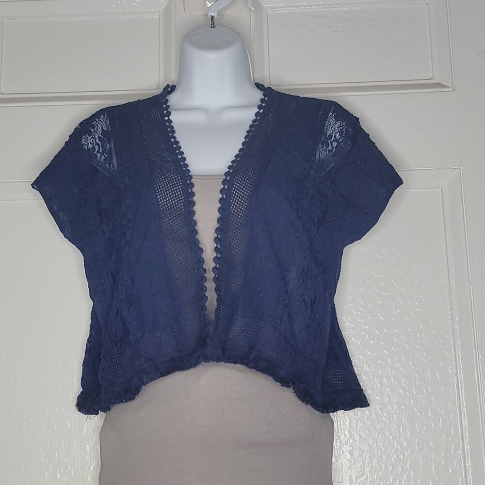 Girl's Justice Cardigan, navy blue sz 8